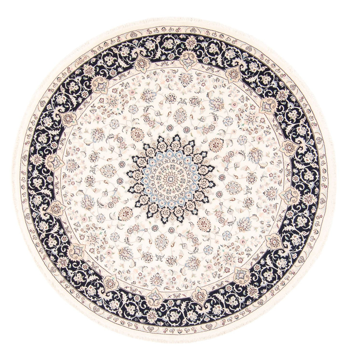 Alfombra persa - Nain redondo  - 200 x 200 cm - crema