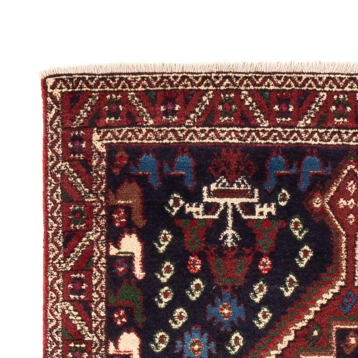 Alfombra persa - Nómada - 150 x 97 cm - azul oscuro