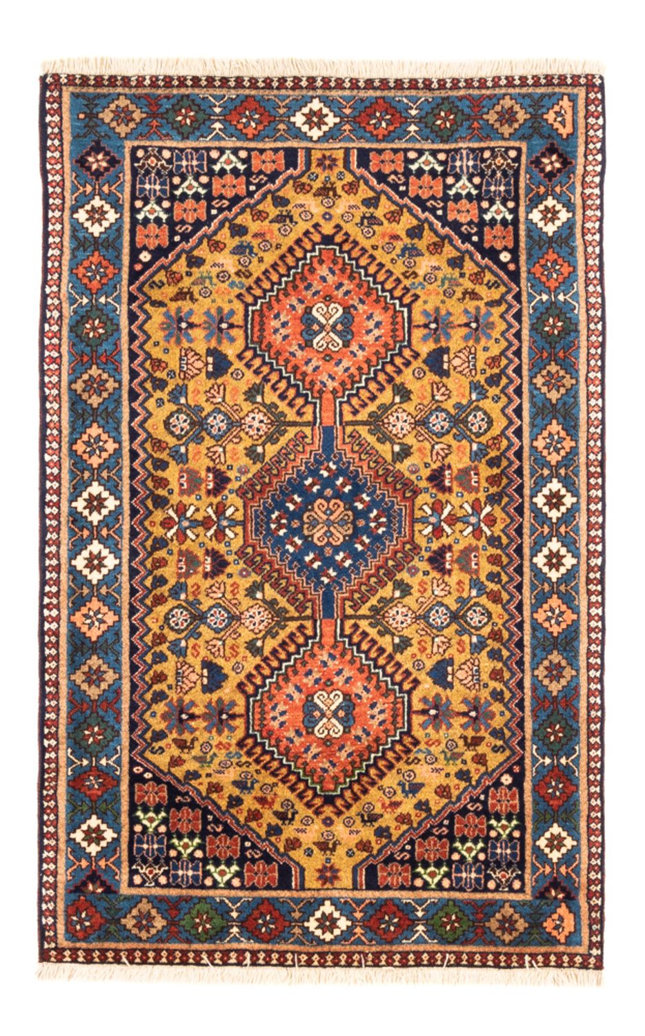 Alfombra persa - Nómada - 130 x 80 cm - amarillo