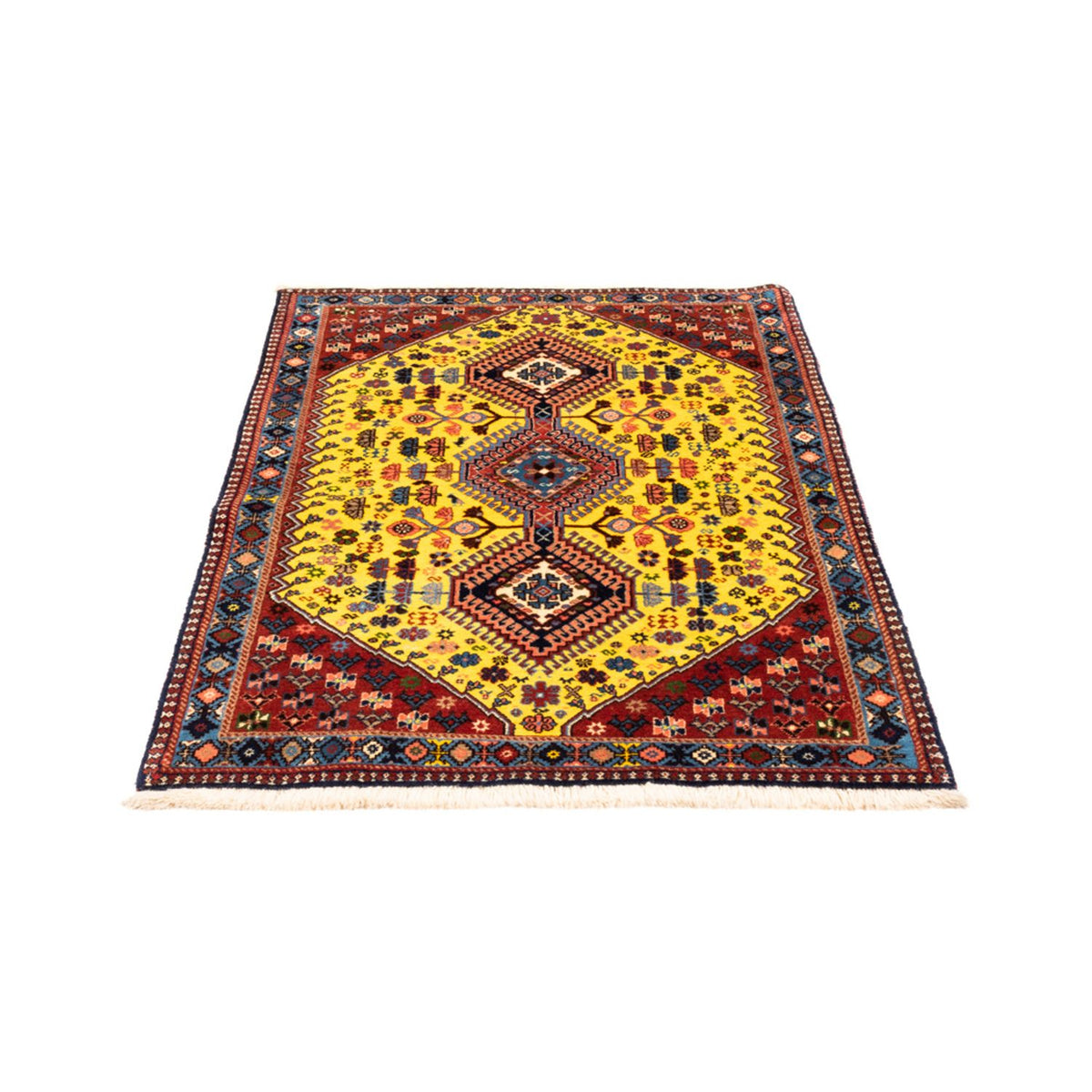 Alfombra persa - Nómada - 128 x 82 cm - amarillo