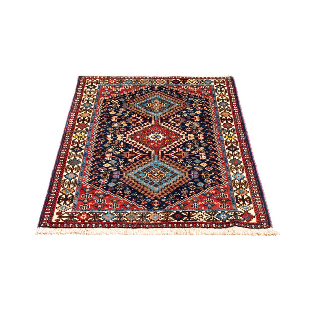 Alfombra persa - Nómada - 124 x 78 cm - azul oscuro