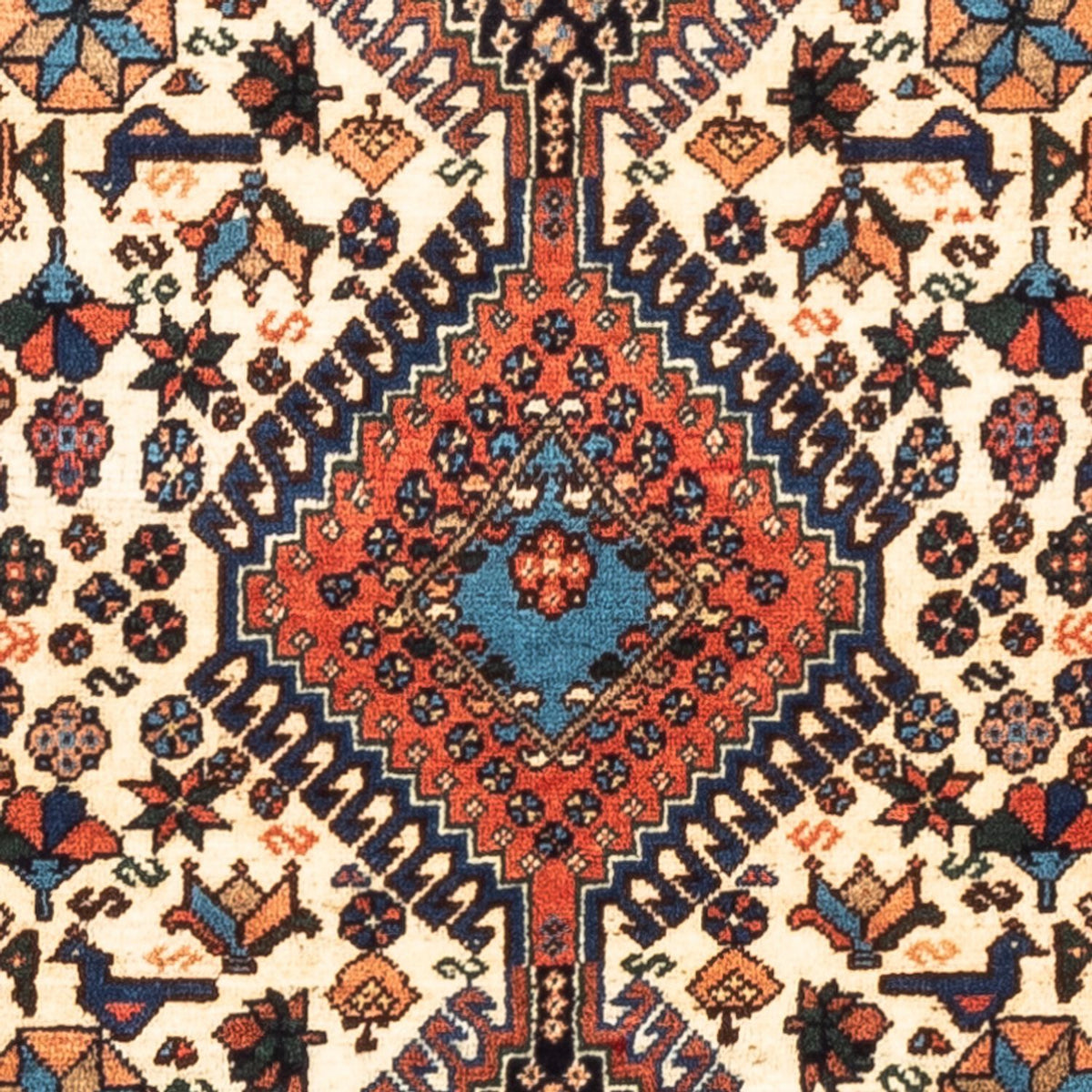 Alfombra persa - Nómada - 123 x 86 cm - crema