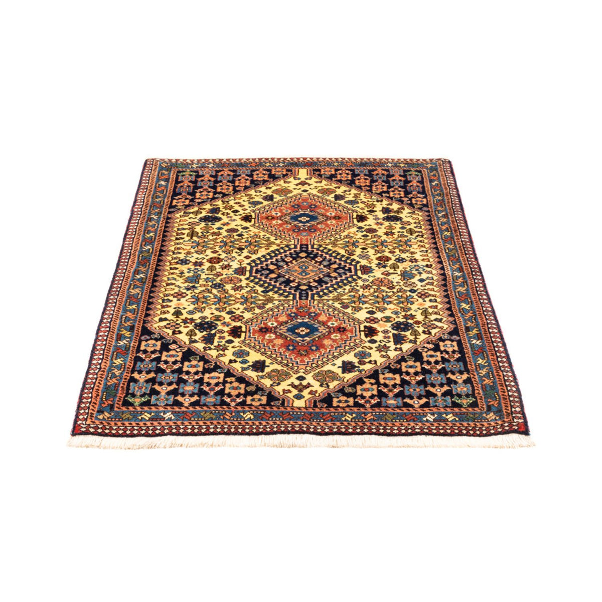 Alfombra persa - Nómada - 130 x 85 cm - amarillo