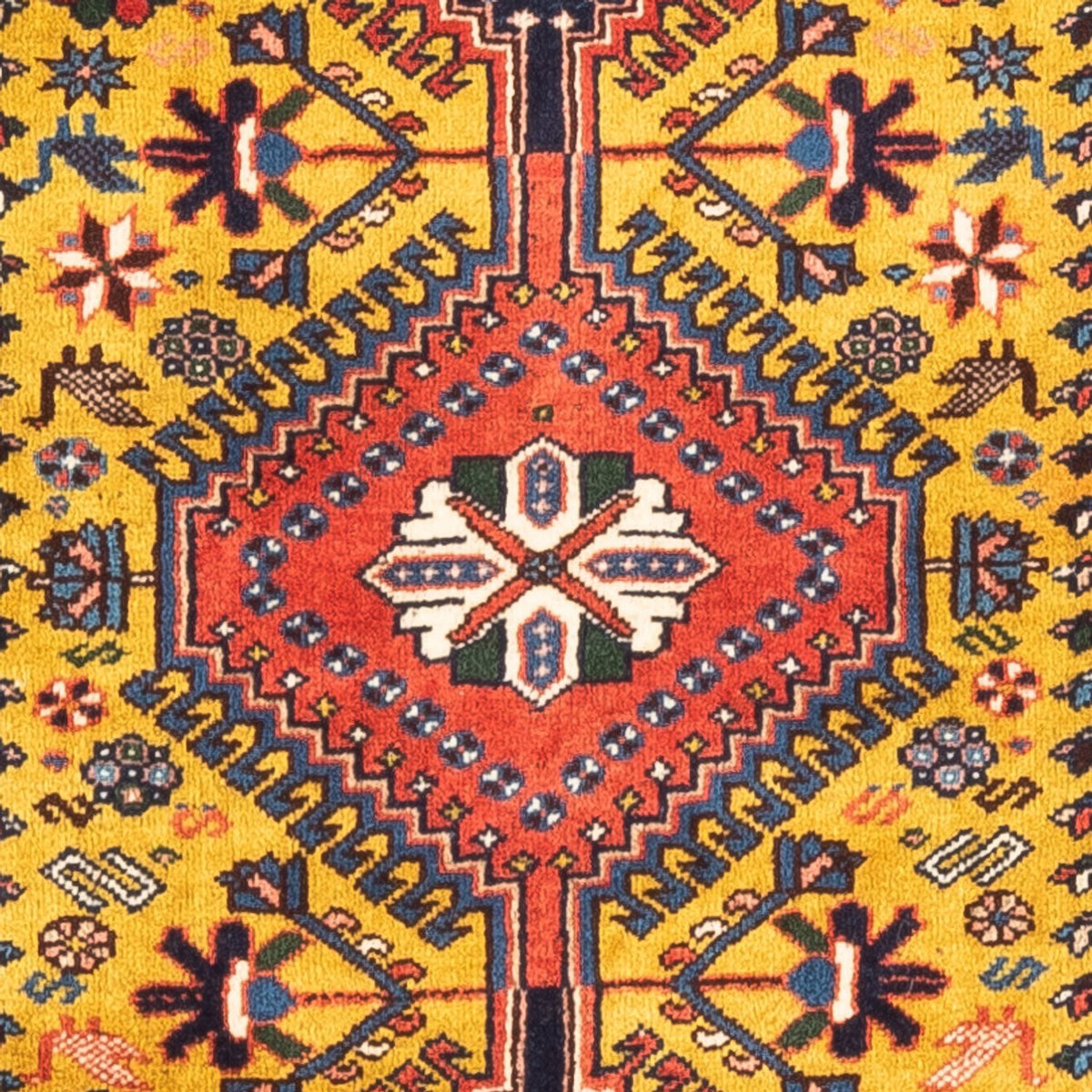 Alfombra persa - Nómada - 127 x 80 cm - amarillo
