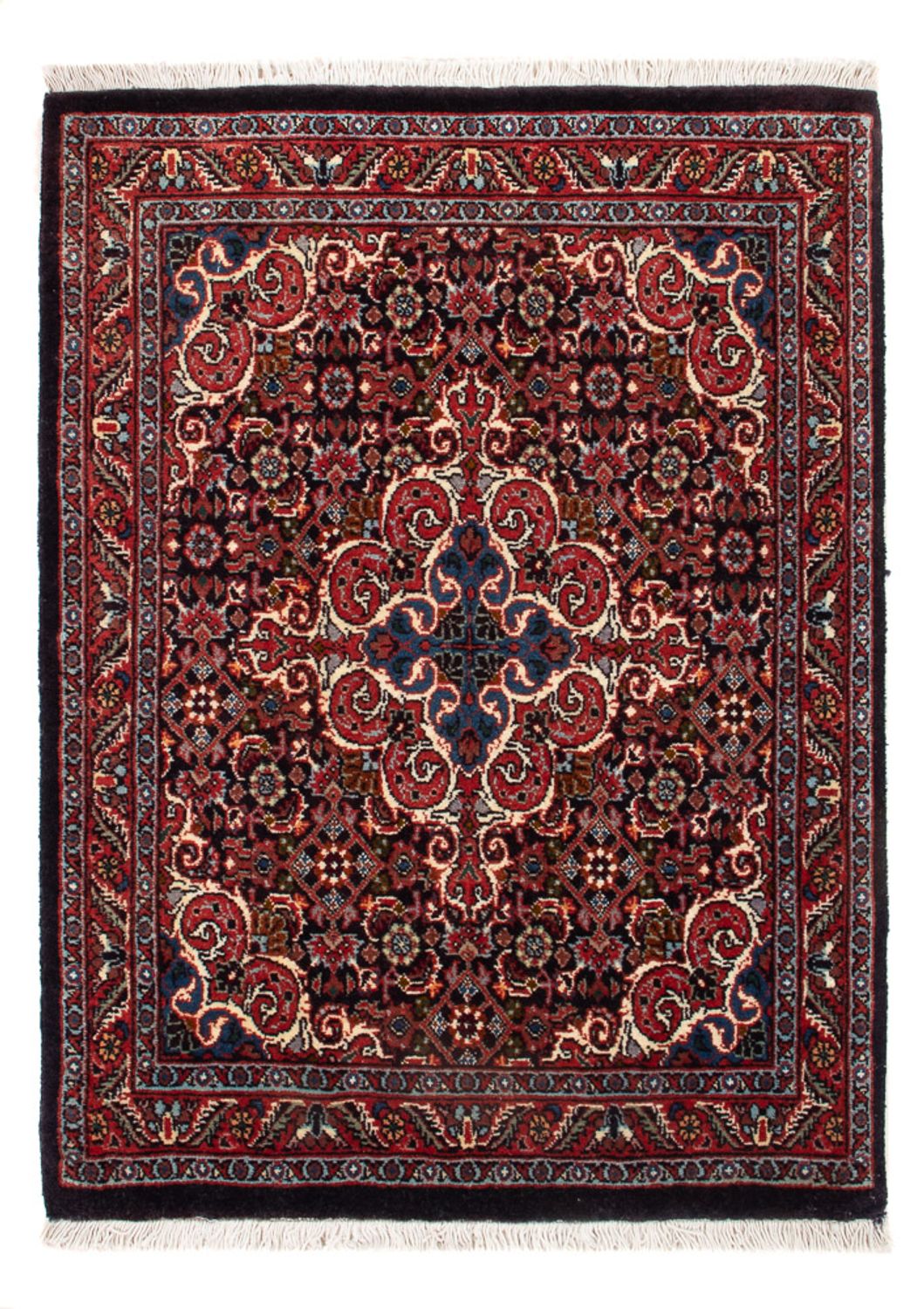 Alfombra persa - Bidjar - 73 x 53 cm - azul oscuro