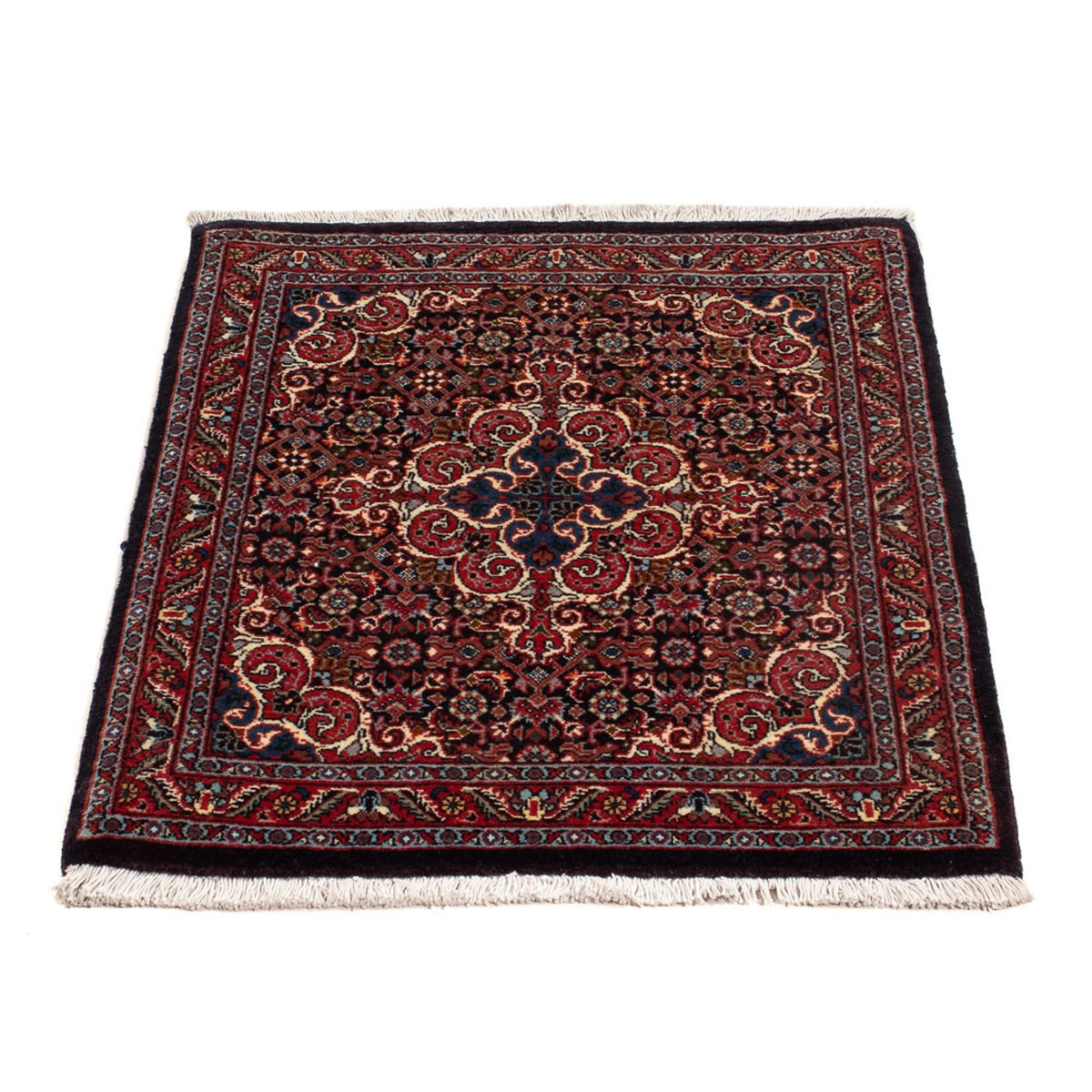 Alfombra persa - Bidjar - 73 x 53 cm - azul oscuro