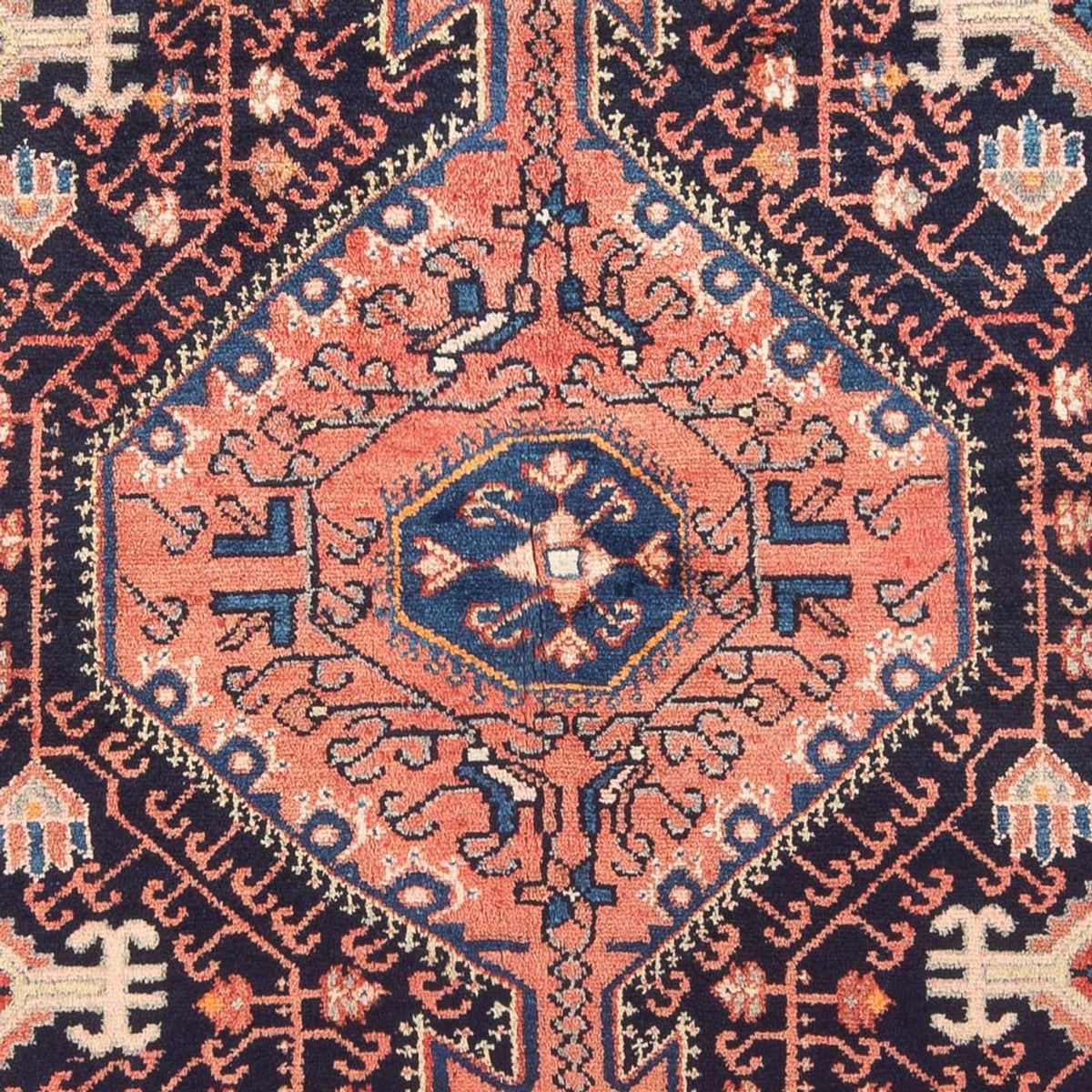 Alfombra persa - Nómada - Real - 241 x 134 cm - azul oscuro