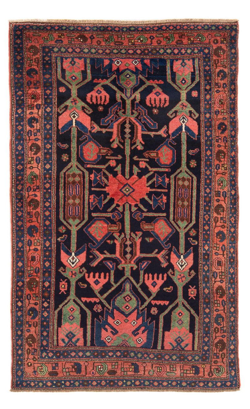Alfombra persa - Nómada - Real - 219 x 132 cm - azul oscuro
