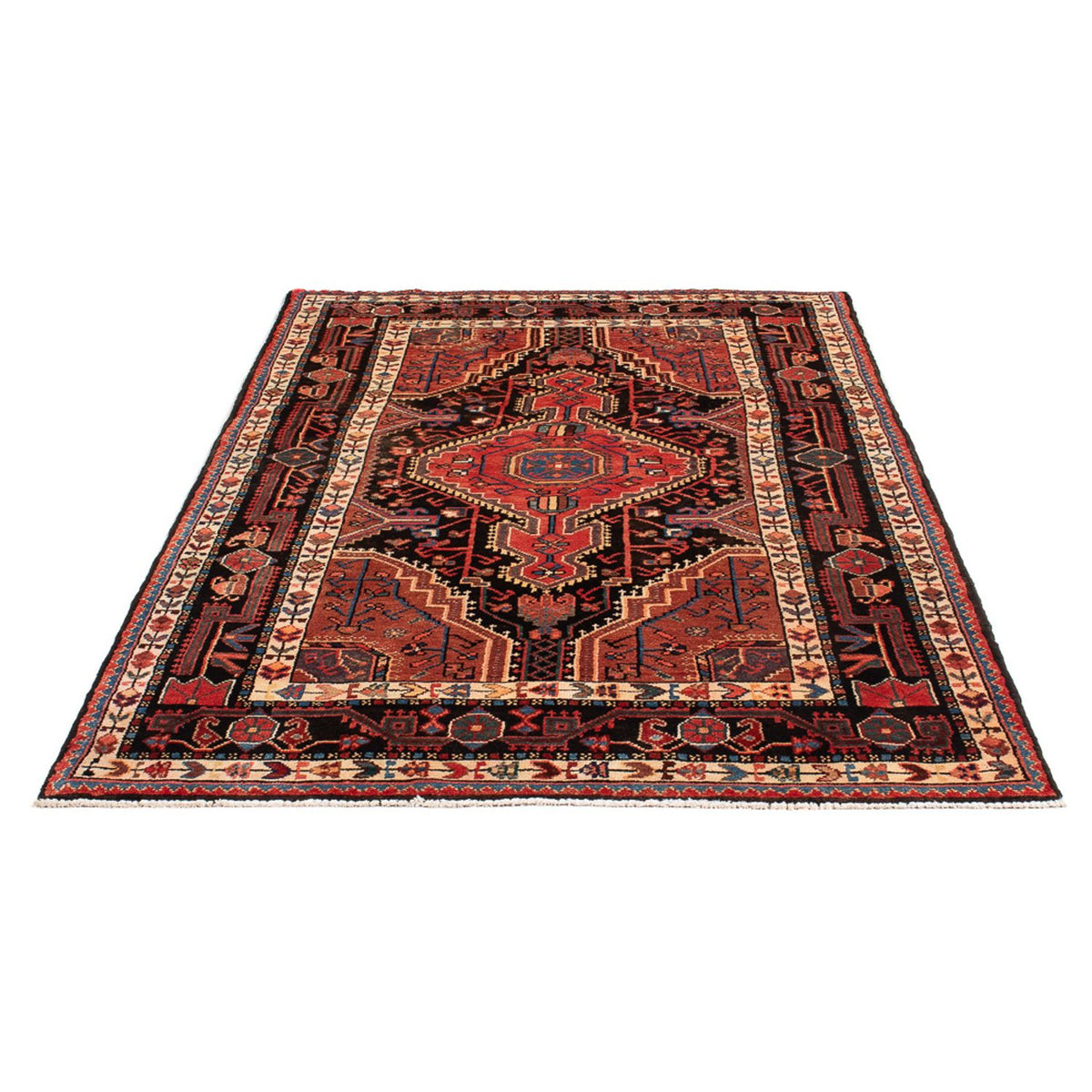 Alfombra persa - Nómada - Real - 212 x 125 cm - azul oscuro