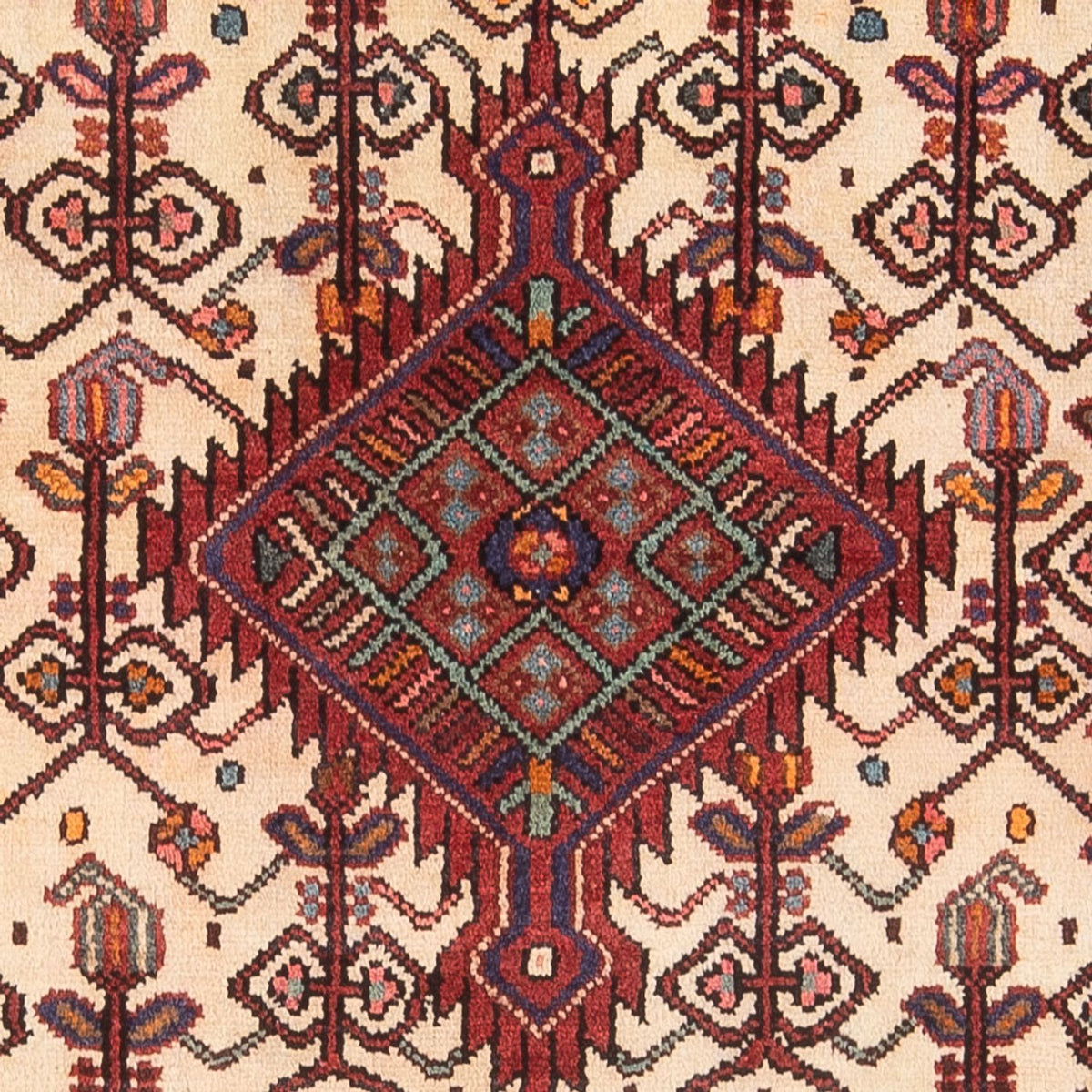 Alfombra persa - Nómada - Real - 201 x 119 cm - crema