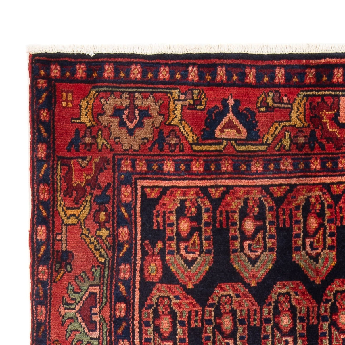 Alfombra persa - Nómada - Real - 201 x 137 cm - azul oscuro