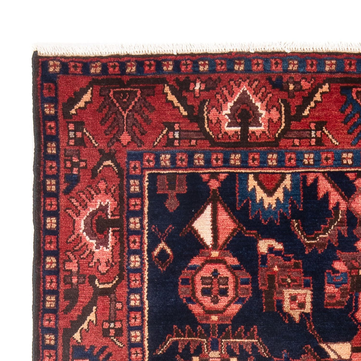 Alfombra persa - Nómada - Real - 207 x 137 cm - azul oscuro