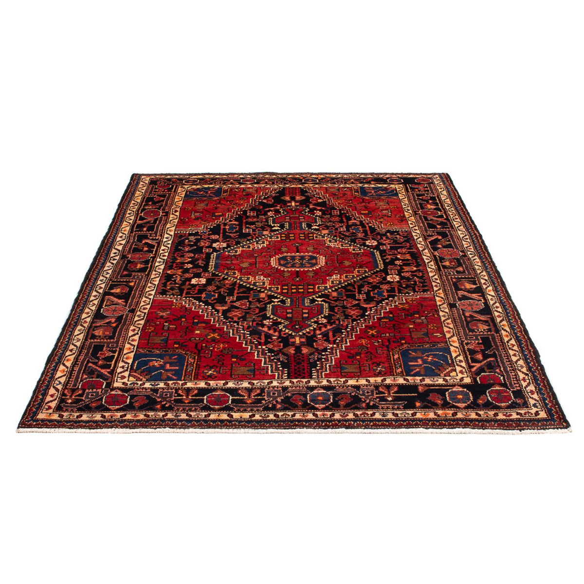 Alfombra persa - Nómada - Real - 189 x 123 cm - azul oscuro