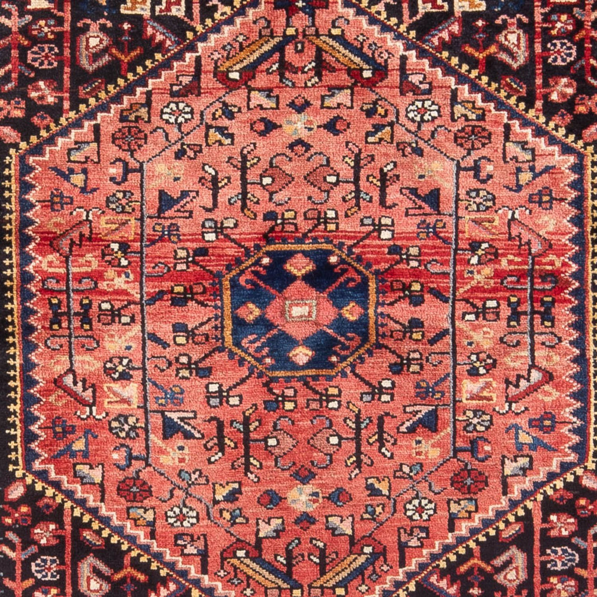 Alfombra persa - Nómada - Real - 232 x 145 cm - azul oscuro