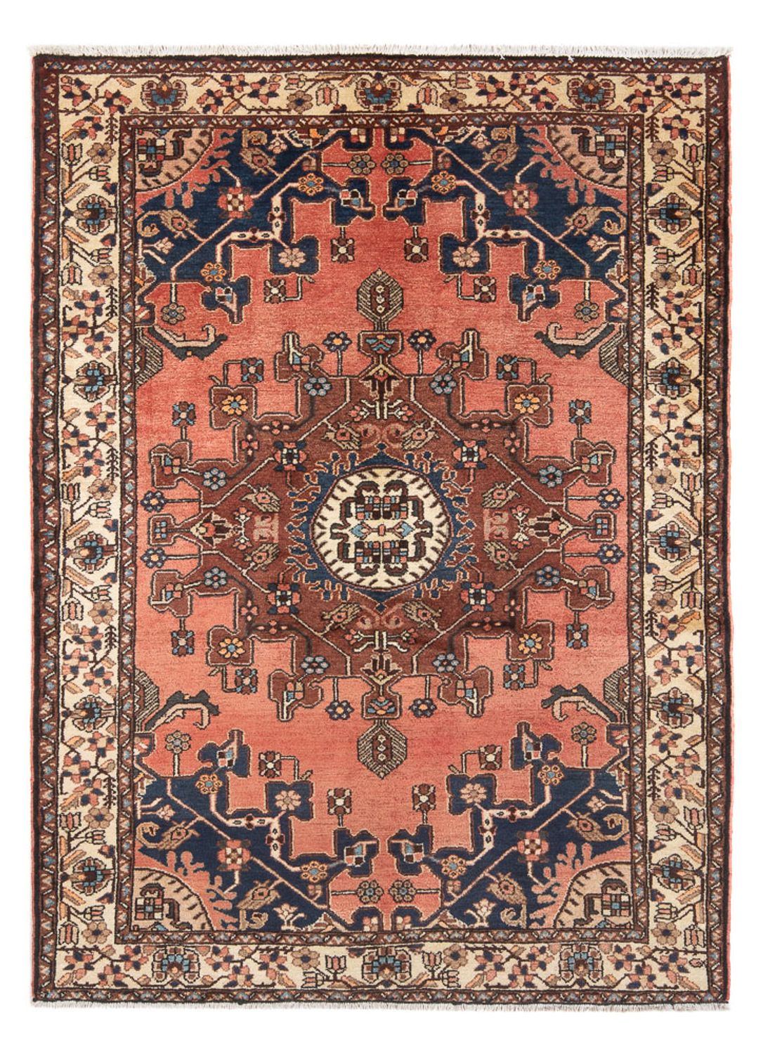 Alfombra persa - Nómada - Real - 197 x 132 cm - rojo