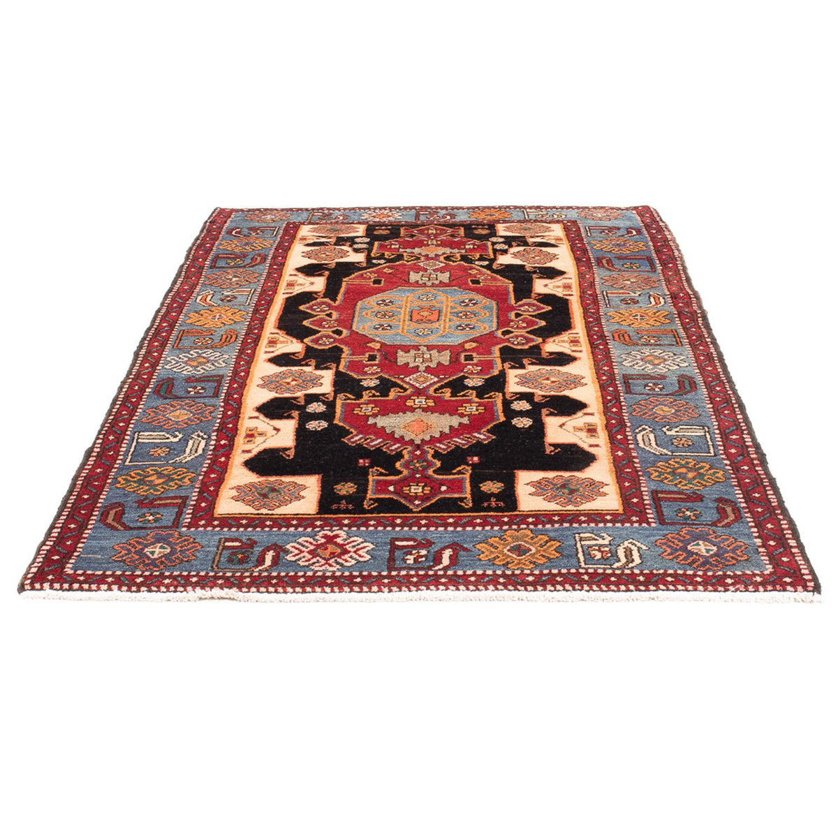 Alfombra persa - Nómada - 203 x 125 cm - azul oscuro
