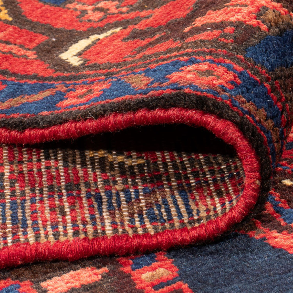 Alfombra persa - Nómada - 211 x 140 cm - azul oscuro