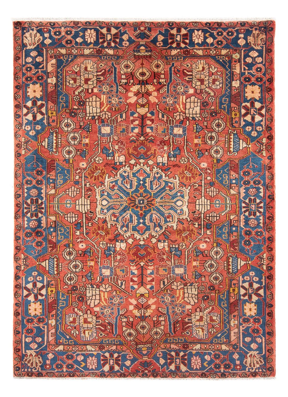 Alfombra persa - Nómada - 220 x 157 cm - rojo claro