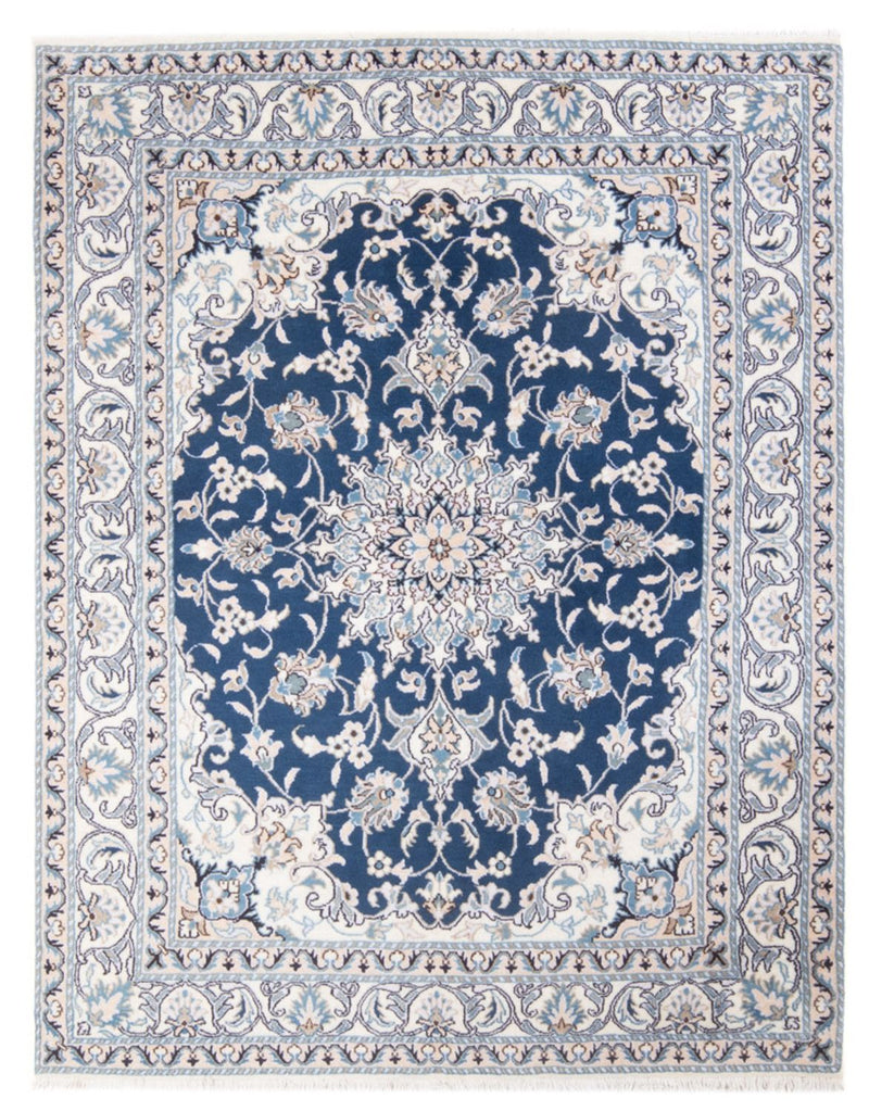 Alfombra Persa - Nain - Real - 192 x 148 cm - azul oscuro