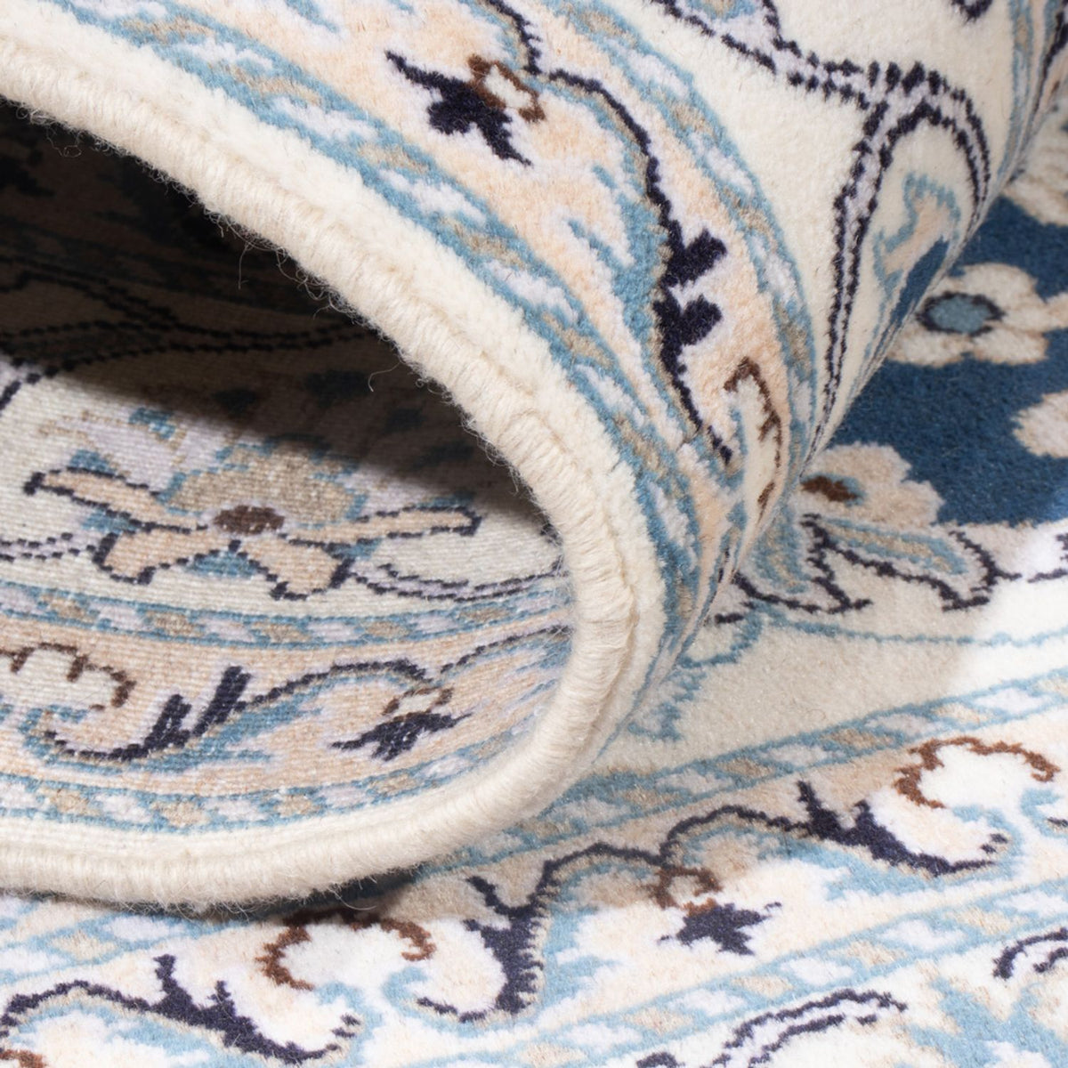 Alfombra Persa - Nain - Real - 192 x 148 cm - azul oscuro