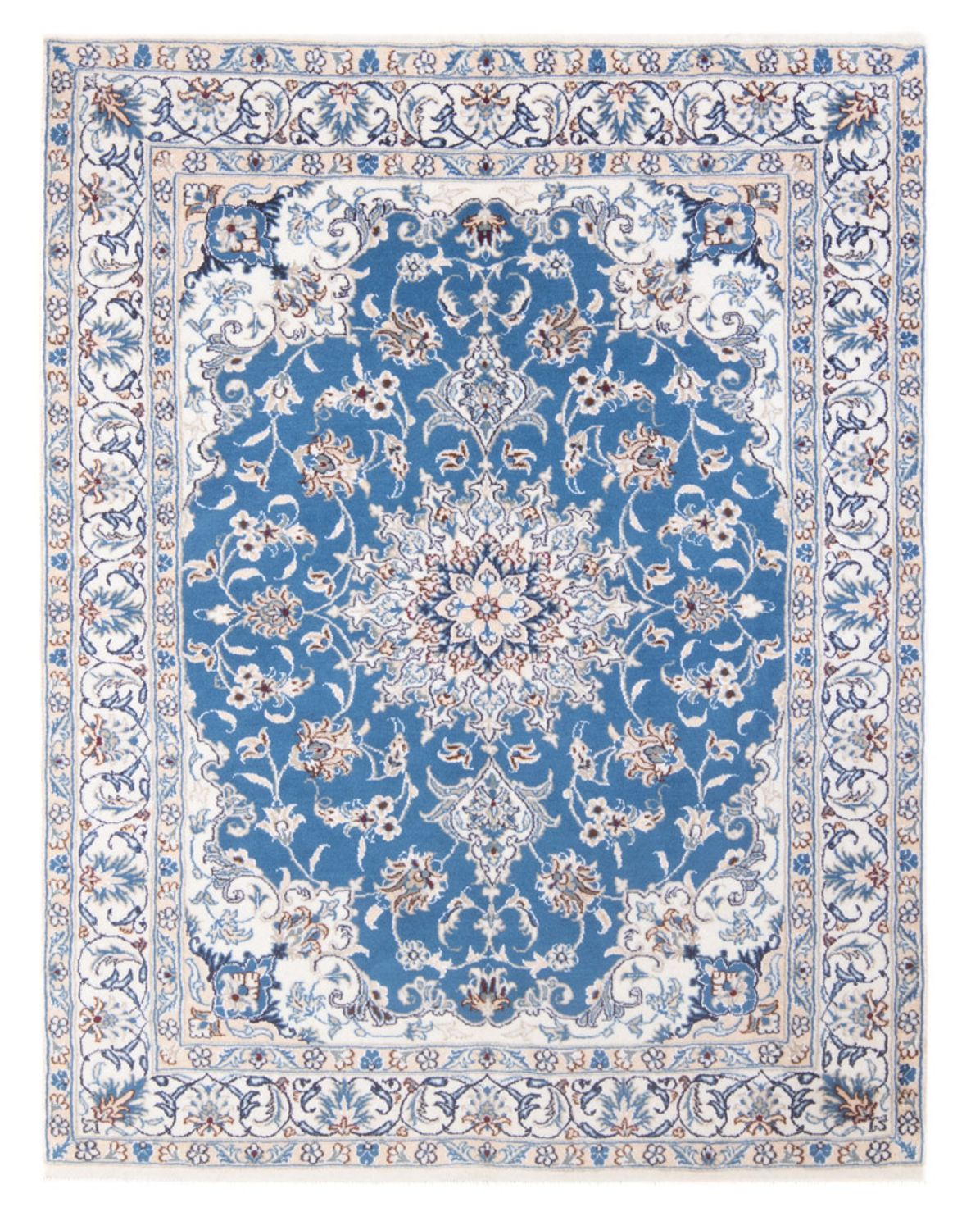 Alfombra Persa - Nain - Real - 196 x 148 cm - azul