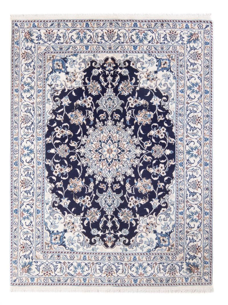 Alfombra Persa - Nain - Real - 197 x 147 cm - azul oscuro