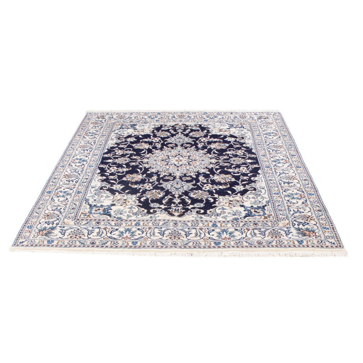 Alfombra Persa - Nain - Real - 197 x 147 cm - azul oscuro