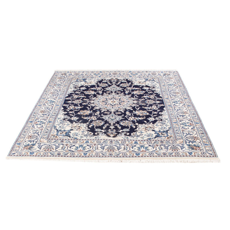 Alfombra Persa - Nain - Real - 197 x 147 cm - azul oscuro