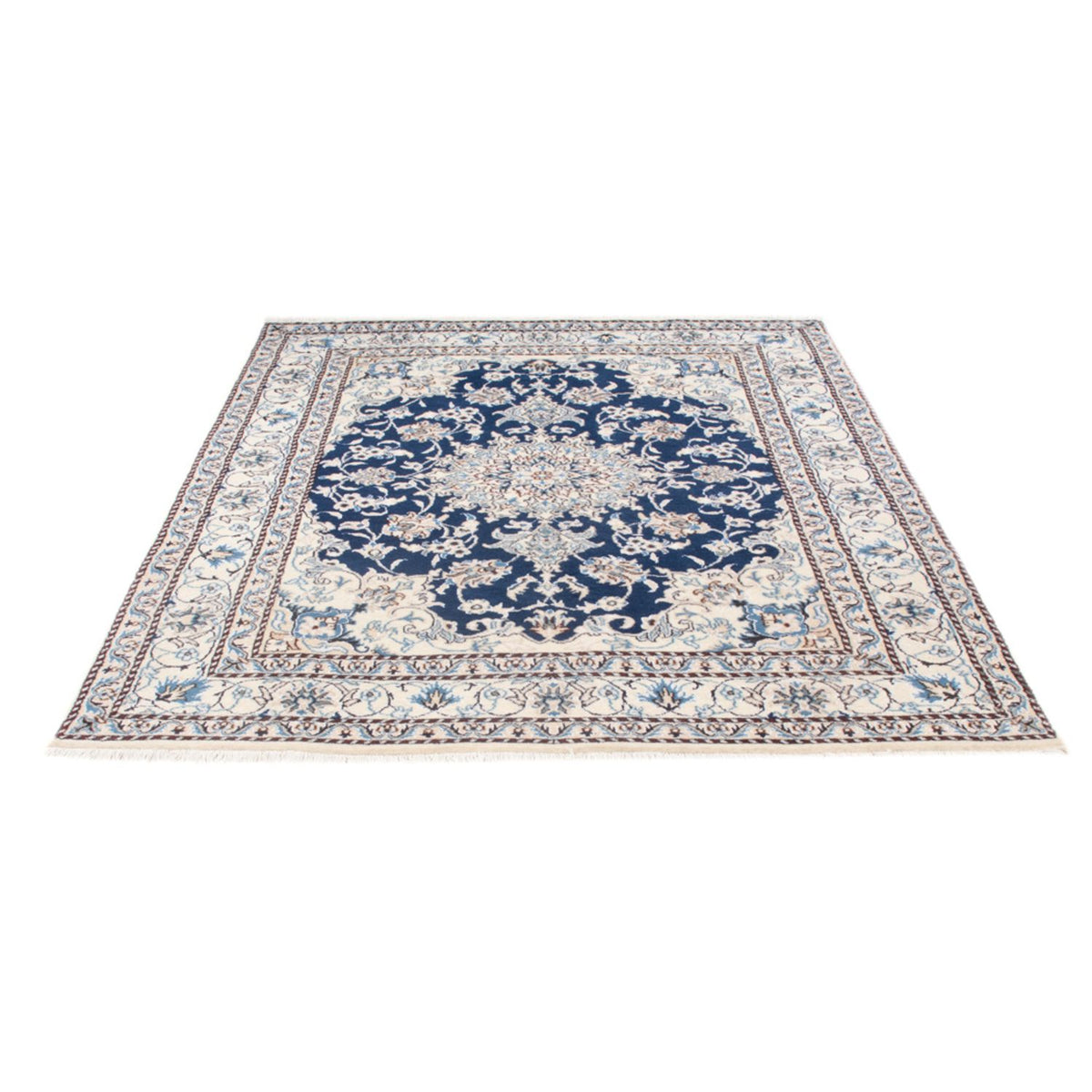 Alfombra Persa - Nain - Real - 202 x 146 cm - azul oscuro
