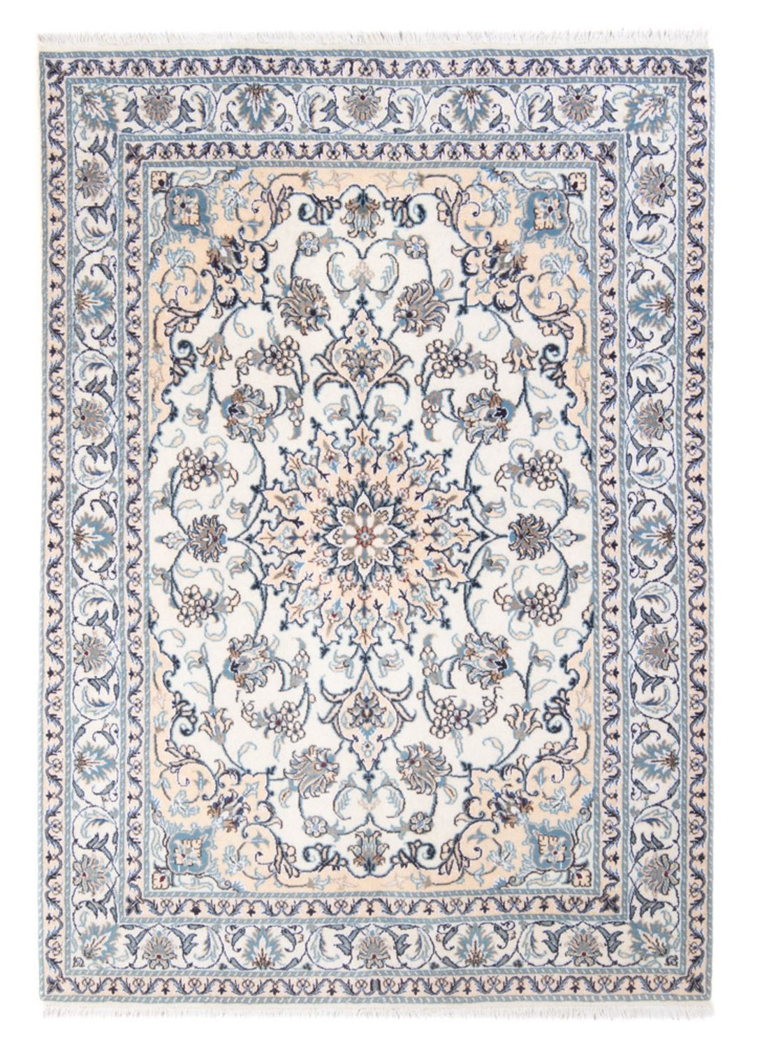 Alfombra Persa - Nain - Real - 198 x 152 cm - crema
