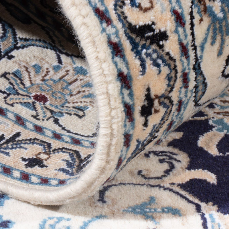 Alfombra Persa - Nain - Real - 201 x 145 cm - azul oscuro