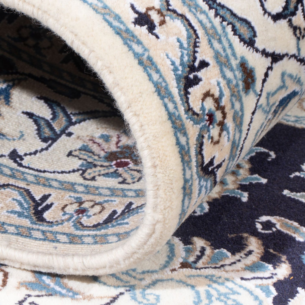 Alfombra Persa - Nain - Real - 213 x 150 cm - azul oscuro