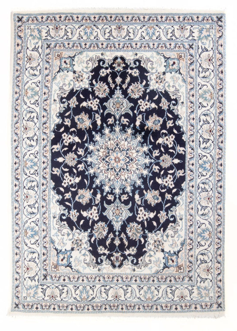 Alfombra Persa - Nain - Real - 204 x 141 cm - azul oscuro