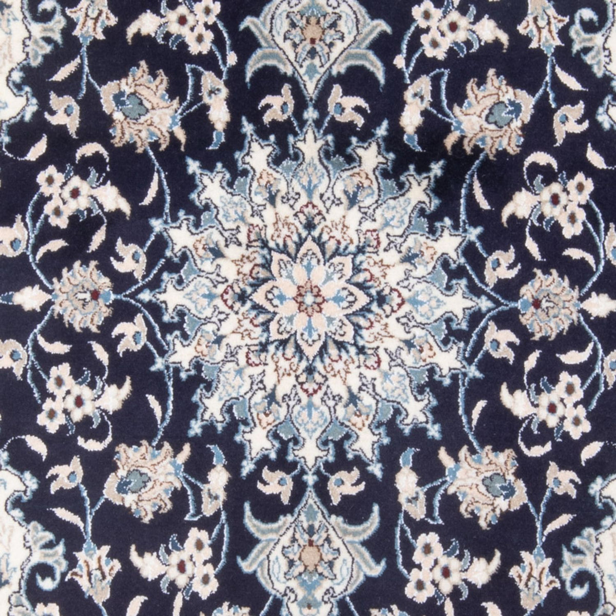 Alfombra Persa - Nain - Real - 204 x 141 cm - azul oscuro