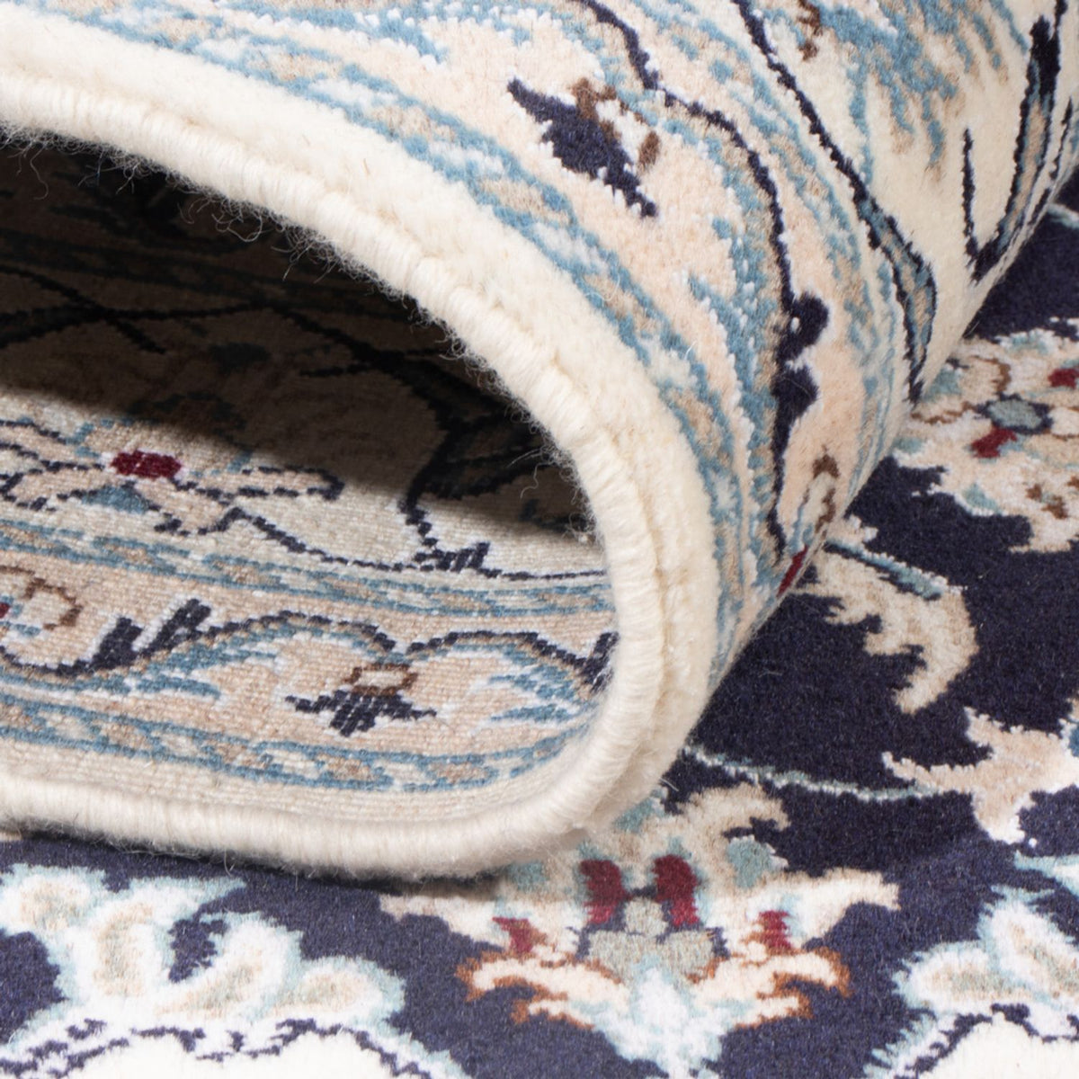 Alfombra Persa - Nain - Real - 204 x 141 cm - azul oscuro