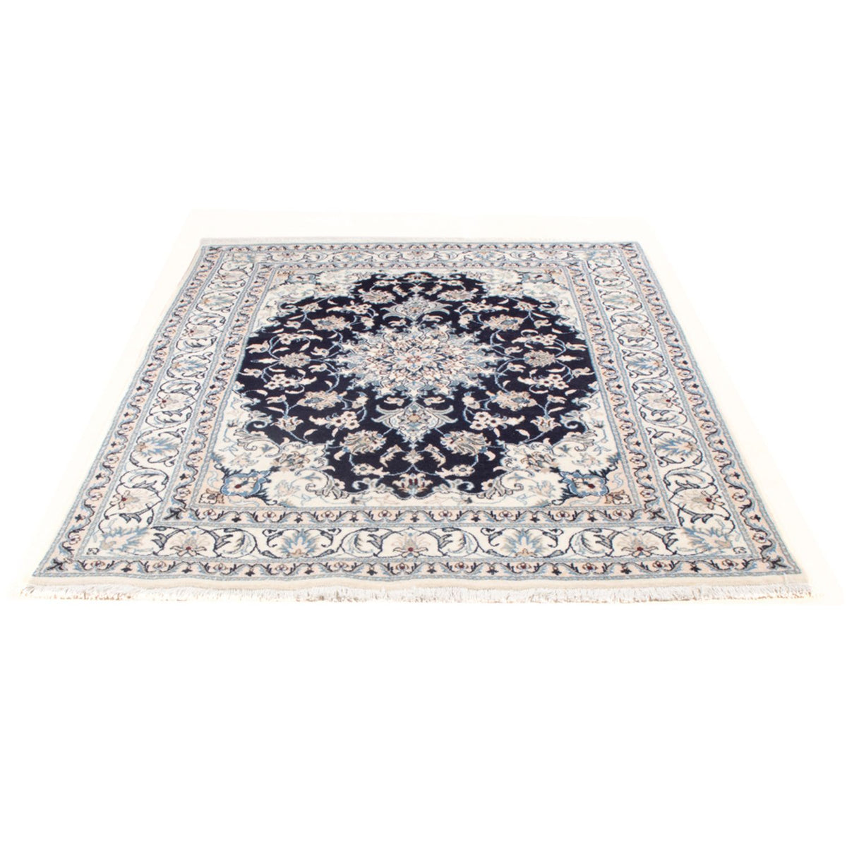 Alfombra Persa - Nain - Real - 204 x 141 cm - azul oscuro