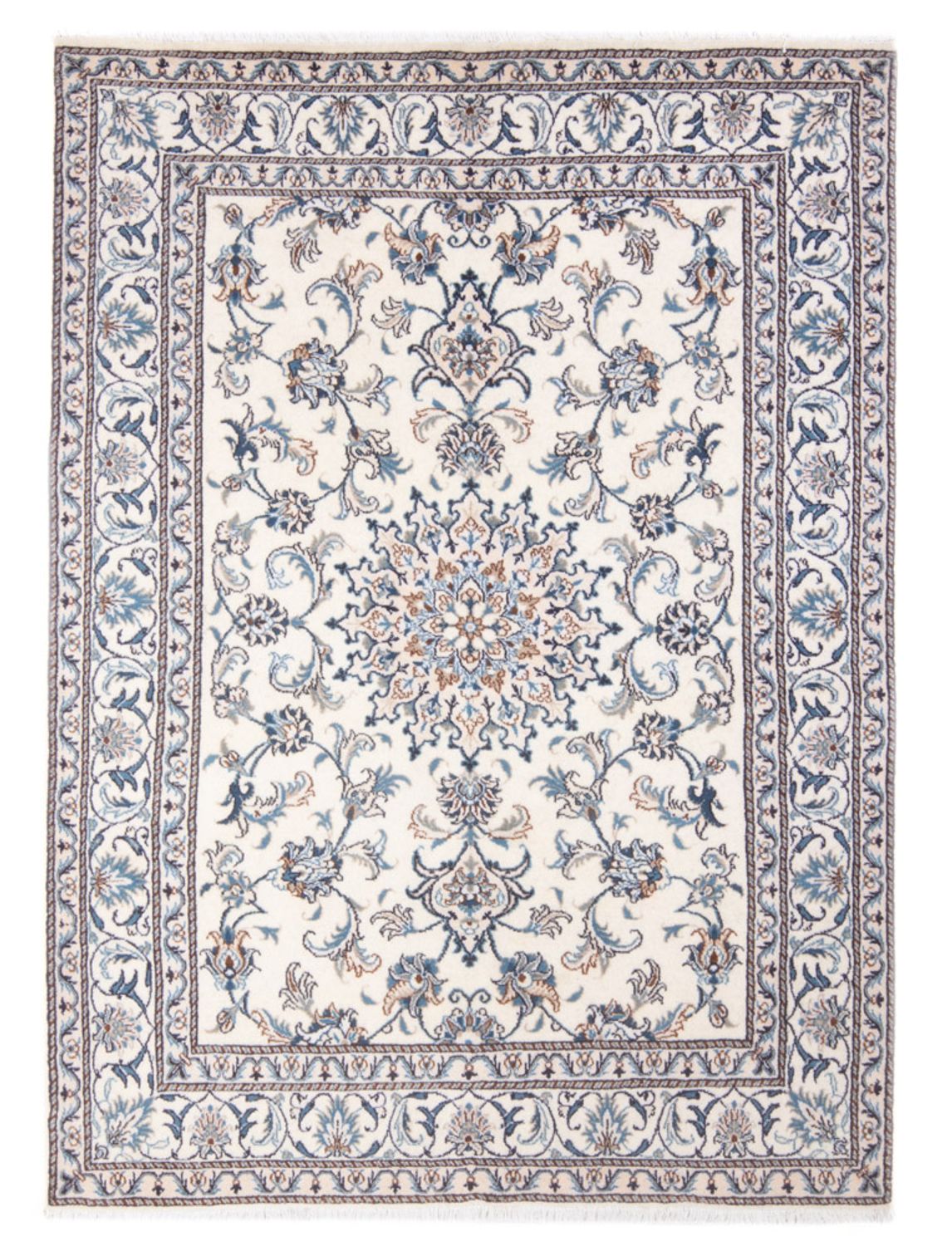 Alfombra Persa - Nain - Real - 213 x 150 cm - crema