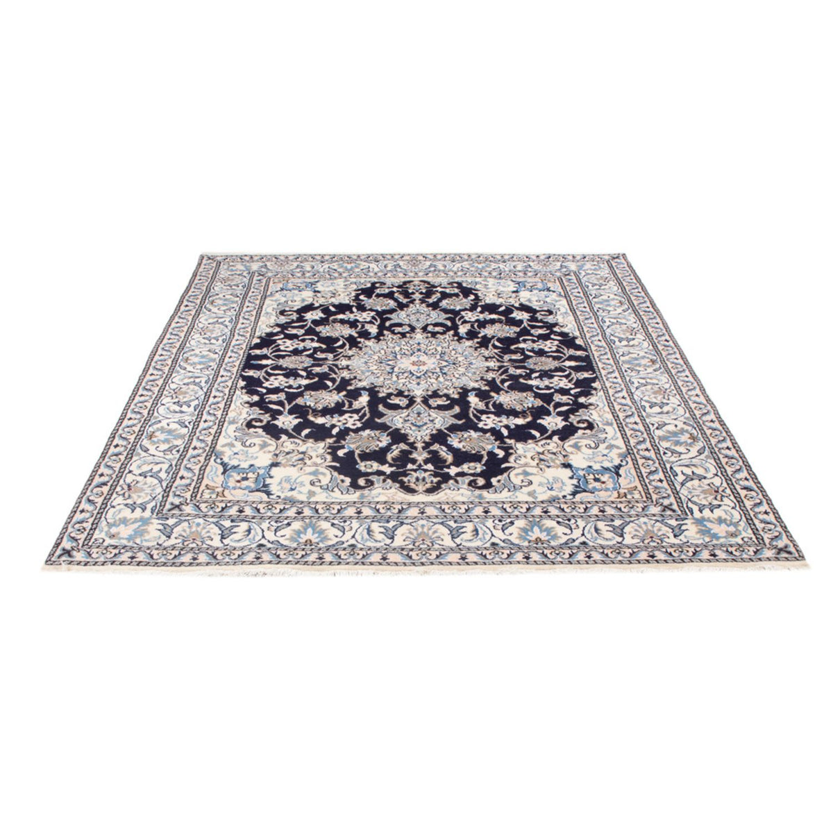 Alfombra Persa - Nain - Real - 200 x 152 cm - azul oscuro