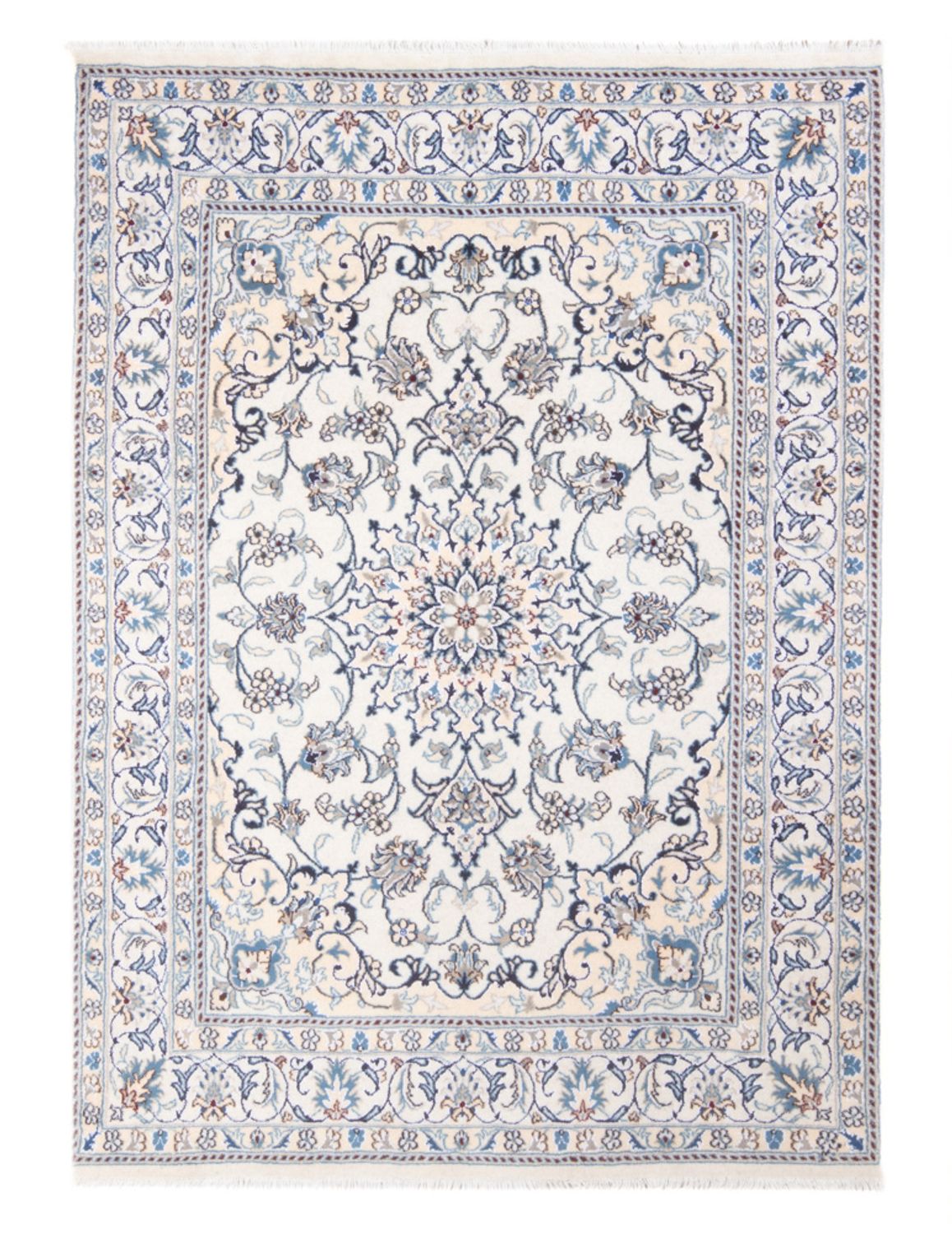 Alfombra Persa - Nain - Real - 197 x 144 cm - crema