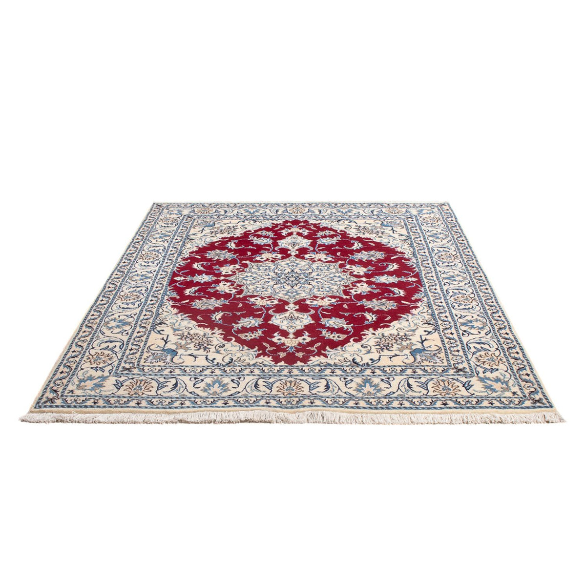 Alfombra Persa - Nain - Real - 195 x 148 cm - rojo