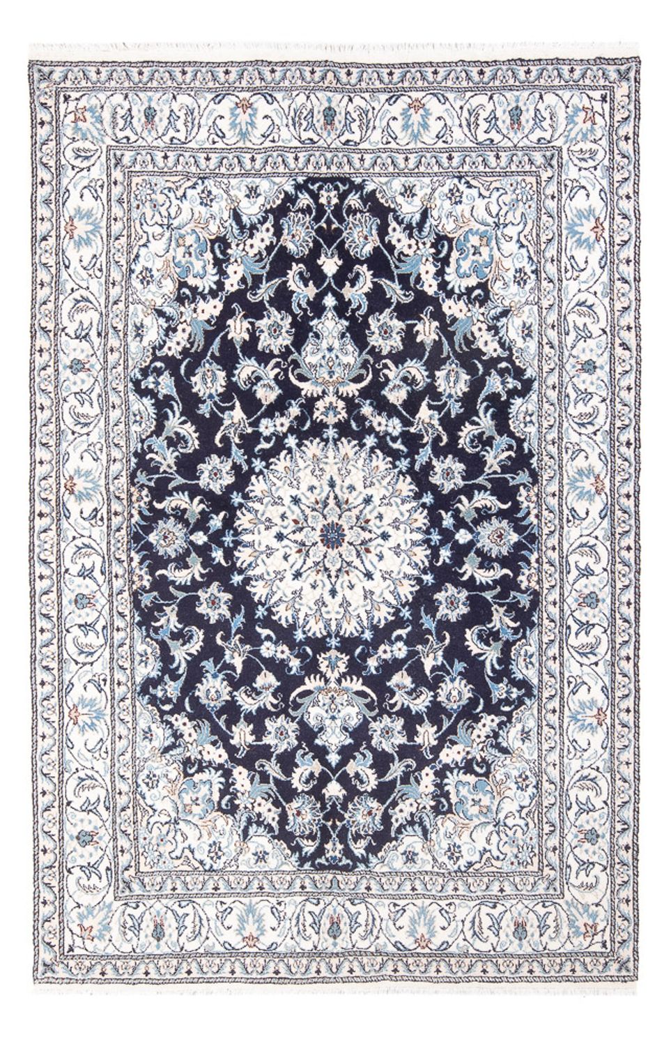 Alfombra persa - Nain - 249 x 166 cm - azul oscuro
