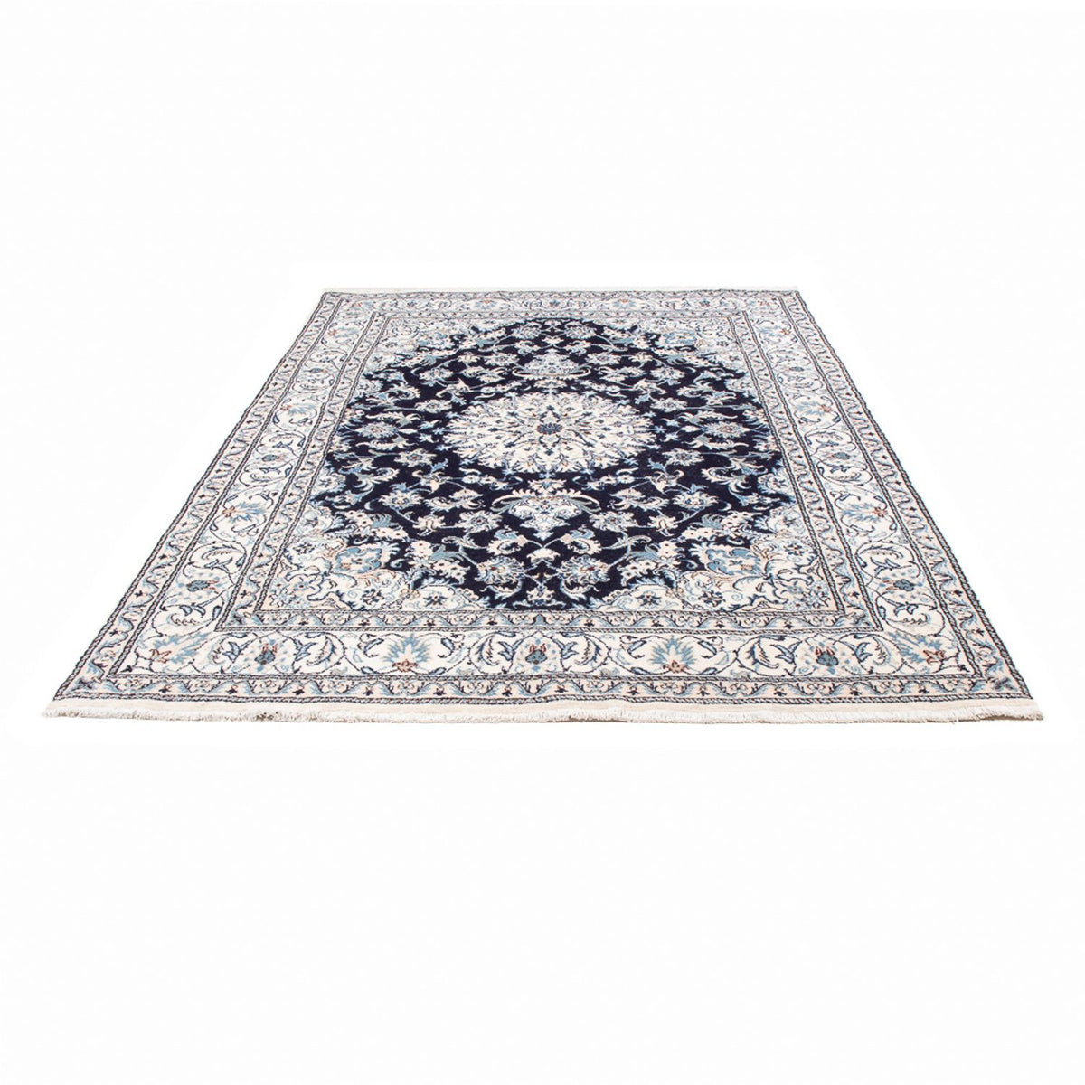 Alfombra persa - Nain - 249 x 166 cm - azul oscuro