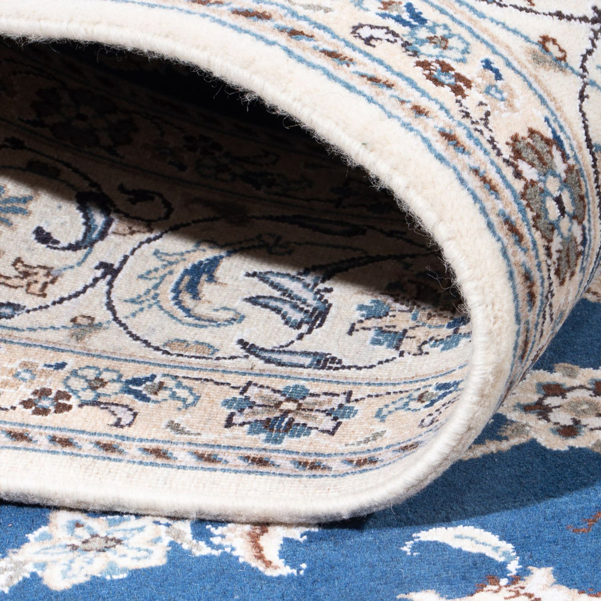 Alfombra persa - Nain - 291 x 197 cm - azul oscuro