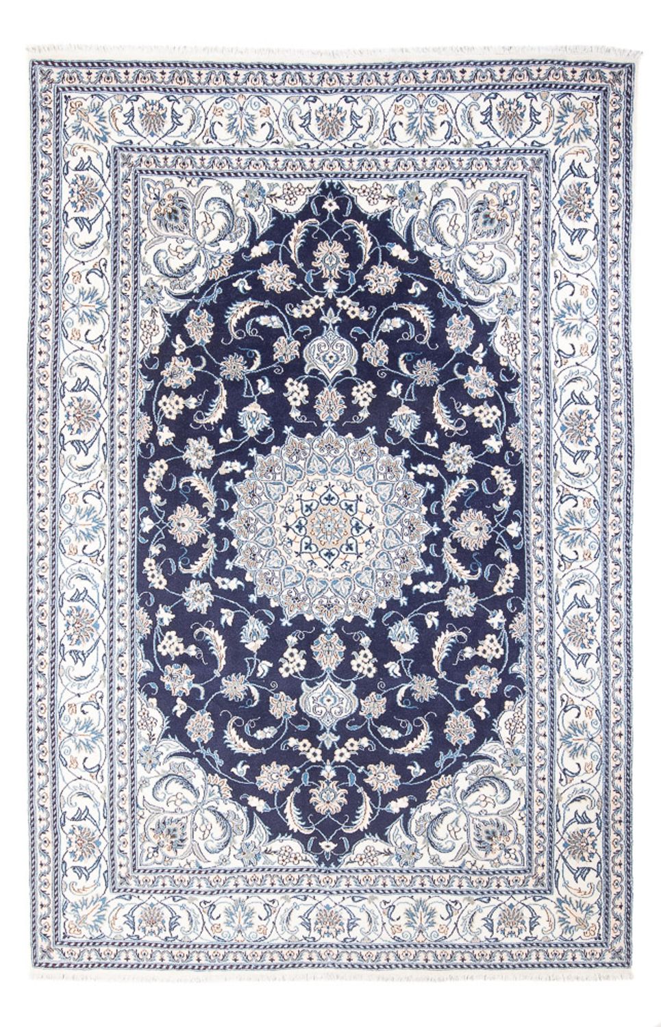 Alfombra persa - Nain - 293 x 201 cm - azul oscuro