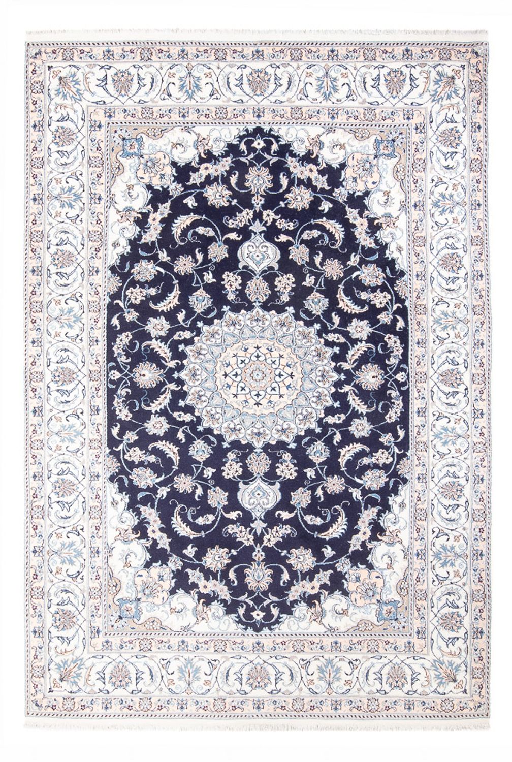 Alfombra persa - Nain - 298 x 195 cm - azul oscuro