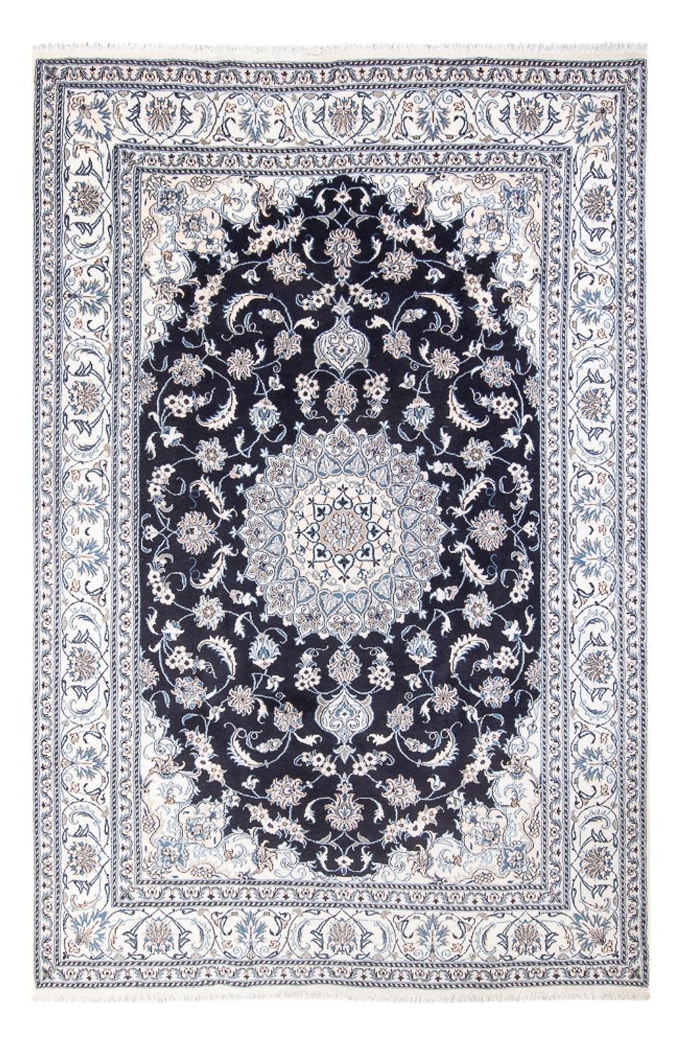 Alfombra persa - Nain - 295 x 191 cm - azul oscuro