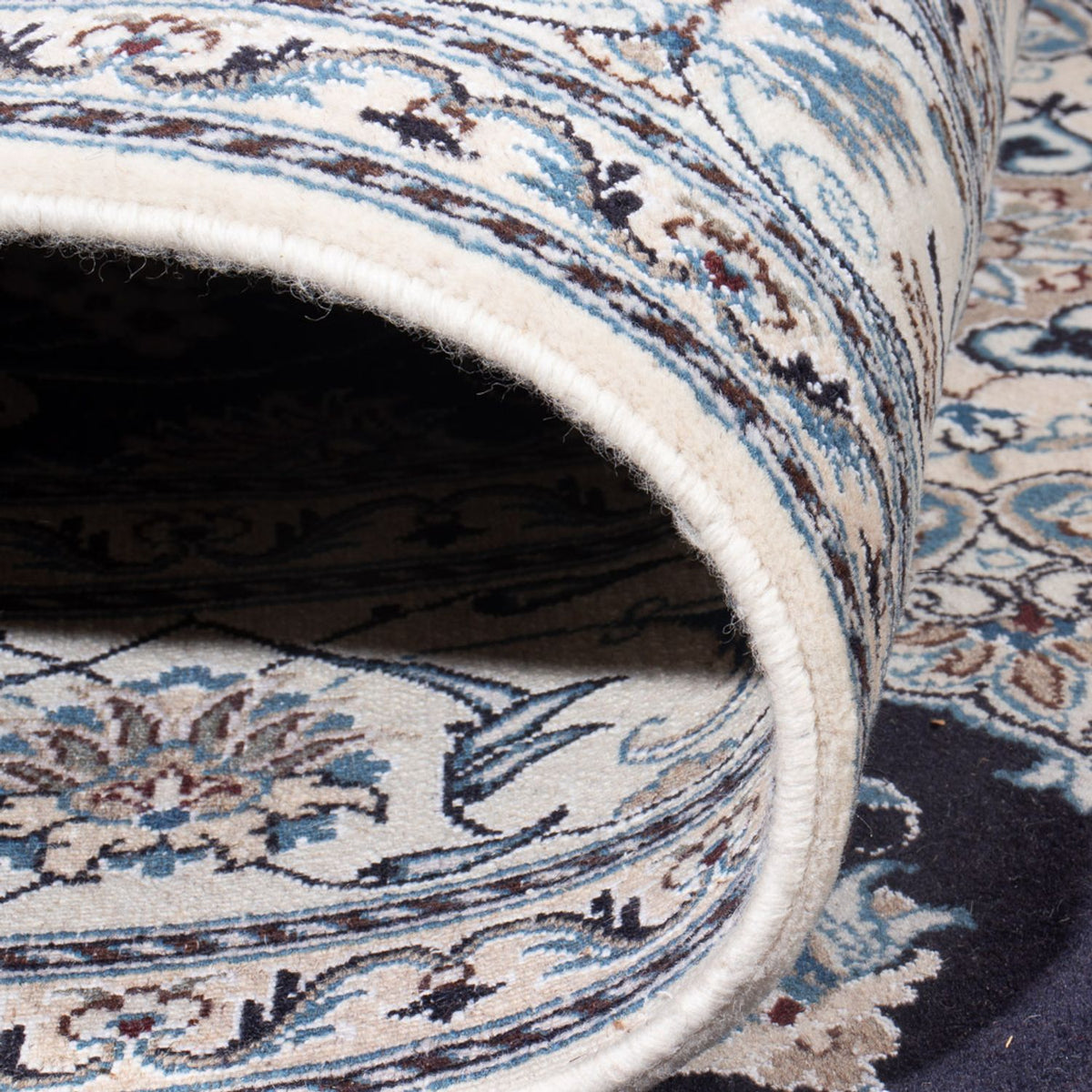 Alfombra persa - Nain - 295 x 191 cm - azul oscuro