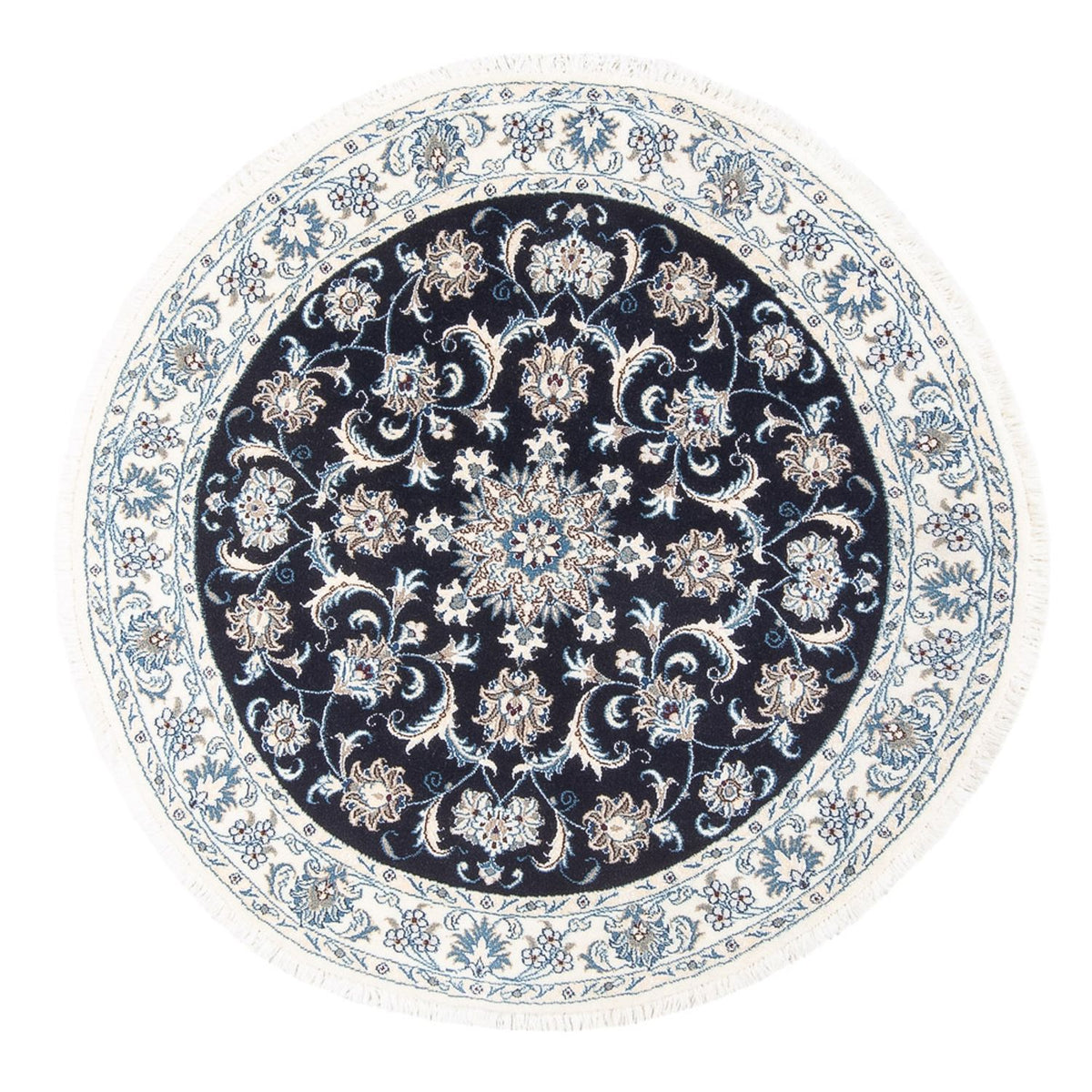 Alfombra persa - Nain redondo  - 150 x 150 cm - azul oscuro