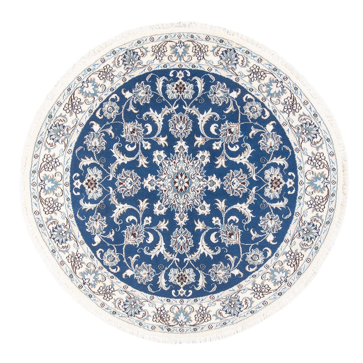 Alfombra persa - Nain redondo  - 150 x 150 cm - azul