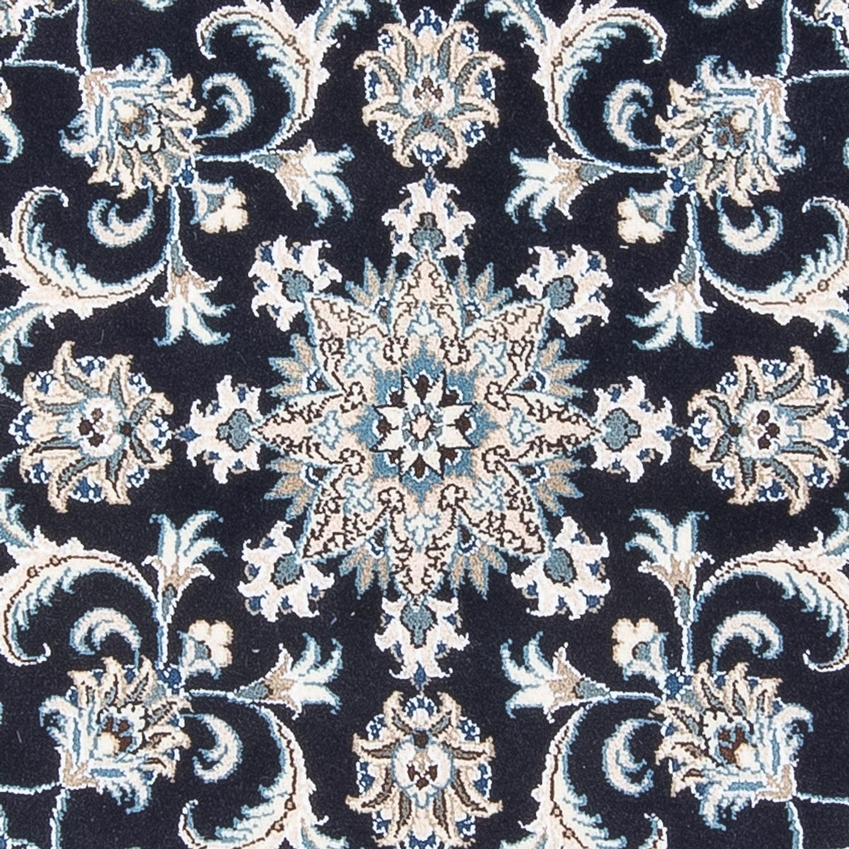 Alfombra persa - Nain redondo - 150 x 150 cm - azul oscuro